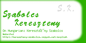 szabolcs kereszteny business card